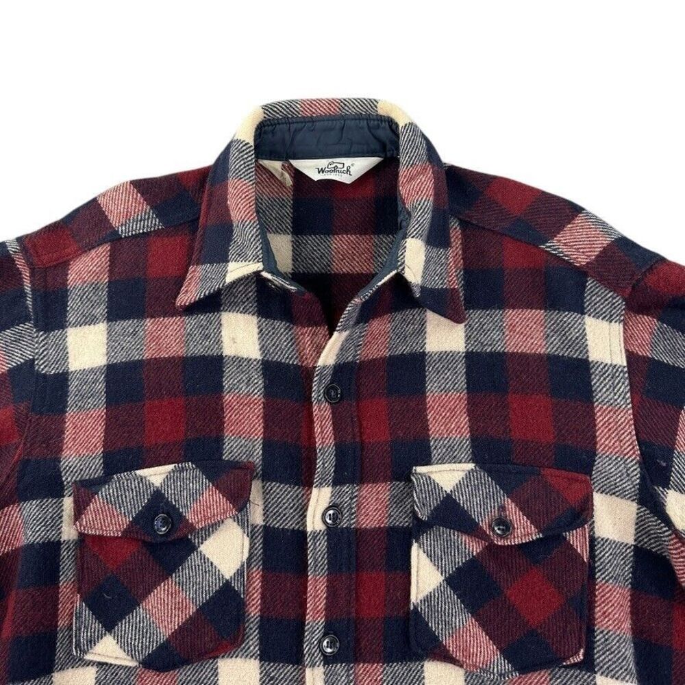 Vintage Woolrich Shirt Mens Large Wool Plaid Shacket‎ Button 60s